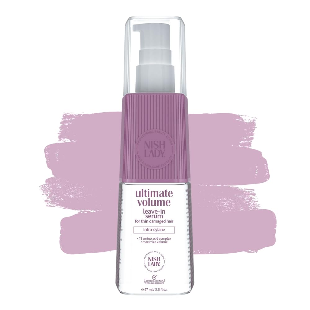 Nishlady Ultimate Volume Leave-in Serum 97 ml, Volumizing Leave-in Hair Serum for Fine & Flat Hair, Hydrates