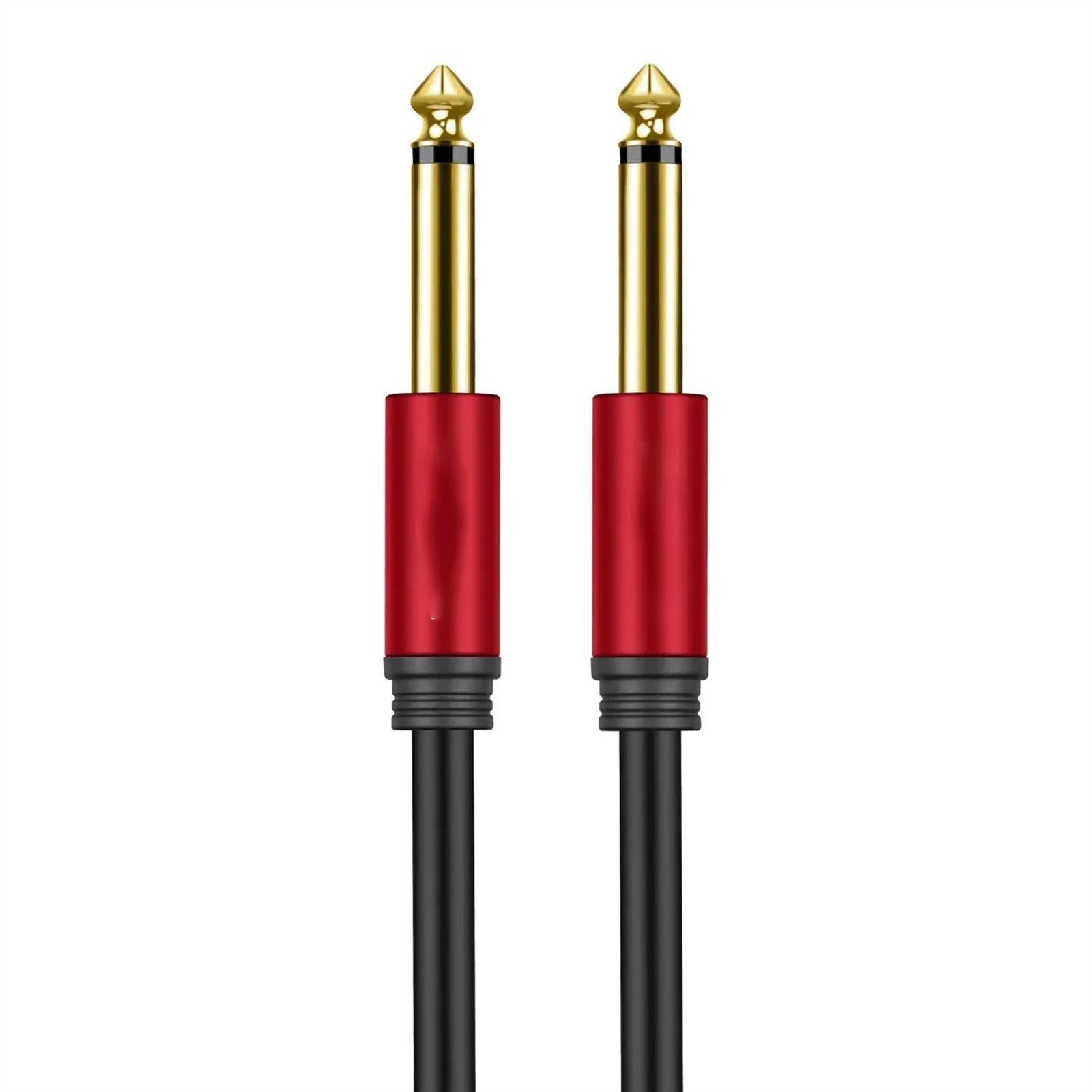 Przewód jack do gitary elektrycznej i basowej, Kabel gitarowy TS/TRS 1/4 cala męski do męskiego, wielokolorowy, różne rozmiary(Red Ts,7.5 m)