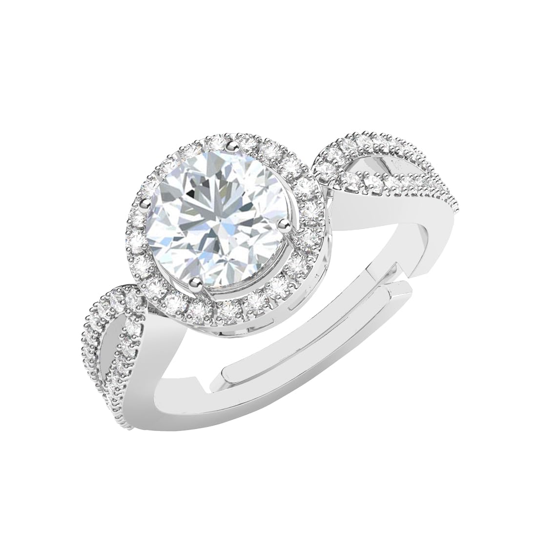 Clara Pure 925 Sterling Silver Emery Designer Solitaire Finger Ring | Swiss Zircon Platinum Plated | Size Adjustable | Gift for Women Girls Wife Girlfriend (B0D9BLSXM1) Amazon Price History, Amazon Price Tracker
