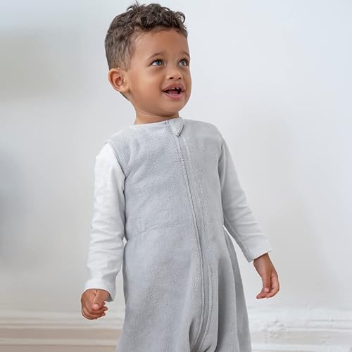 Miniatura 6 de HALO Saco de dormir para niños pequeños, manta de forro polar de lujo, TOG 2.0, gris, 3T
