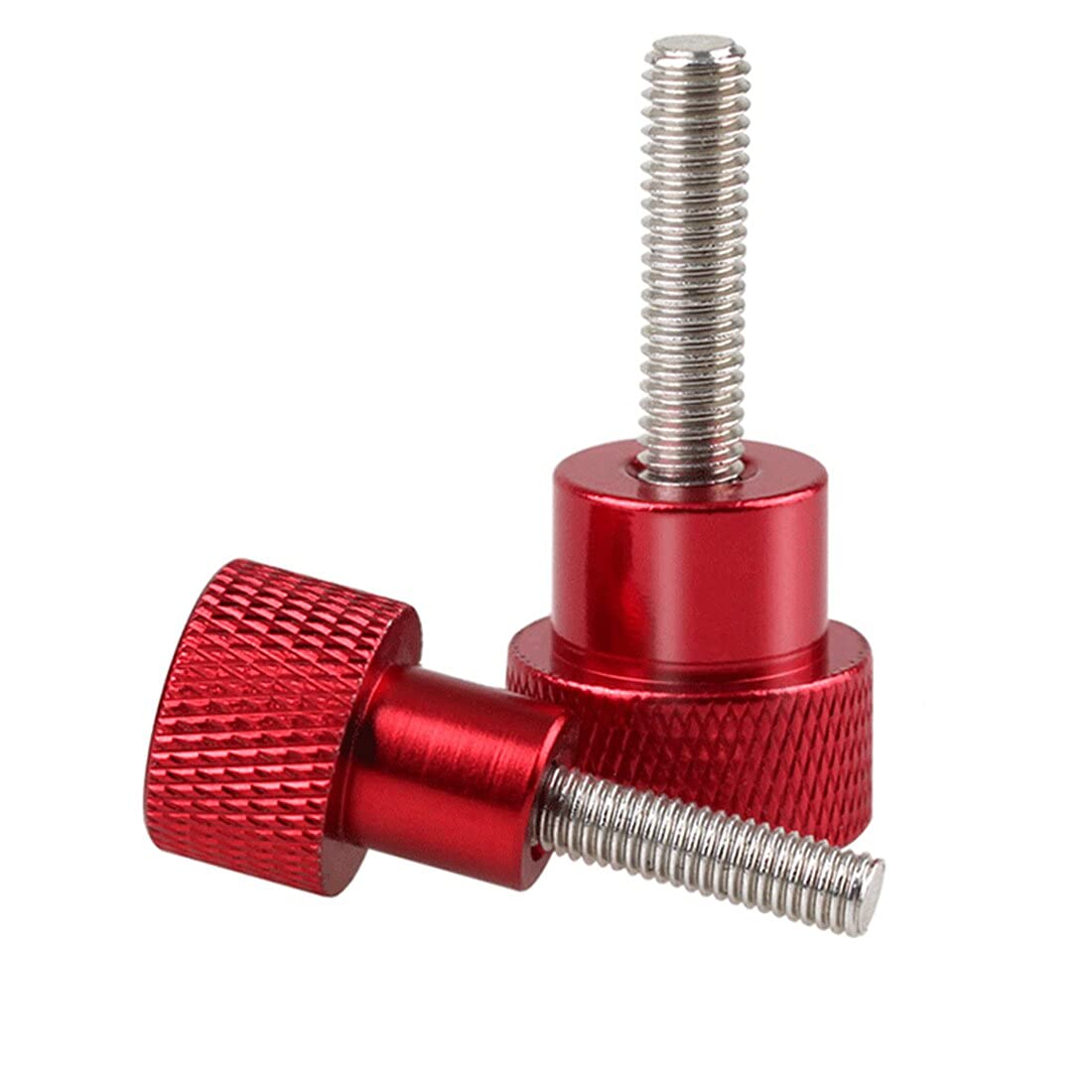 BGNing M5 Aluminum Stainless Steel Adjustable Knurled Head Thread Hand Tighten Thumb Screws (M5*40,Red)