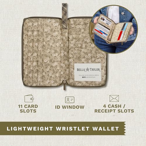 Bella Taylor Wrist Strap Wallet for Women | Multi Card Zip Around Wallet with RFID Protection and Wristlet Strap4