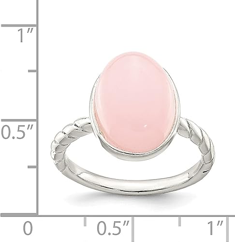 Miniatura 3 de 925 Sterling Silver Rose Quartz Band Ring Stone Gemstone Fine Jewelry For Women Gifts For Her
