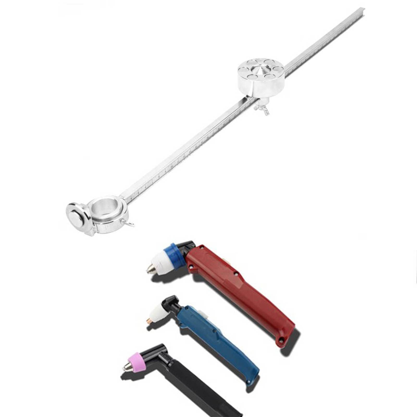 Generic Palnik Prowadnica Rolkowa z Kompasem Trwała Przecinarka Plazmowa Materiały Eksploatacyjne z linijką do Wycinania Okręgów, Stal Nierdzewna, długość 50 Cm, Pasuje do Formatu A40/PT-31