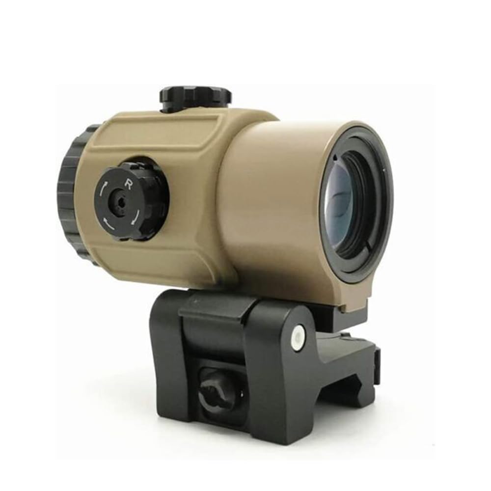 3X Scope G43 Magnifier Sight with Switch to Side Quick Detachable QD Mount Apply 551 552 553 556 558 Red Dot Holographic Sight,Optical Reflex Scope Fit 20mm Rail Mount for Hunting Full Markings,Tan