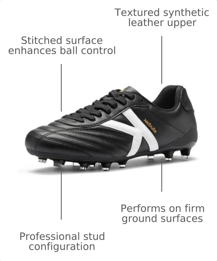 Image of KELME Nebula Men's Soccer Cleats, Firm /Artificial Ground Shoes, for Outdoor Football Rugby Baseball