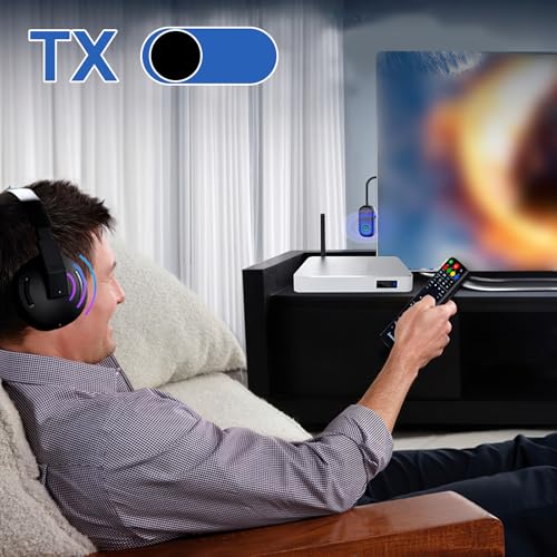 Adaptadores de Transmisor Bluetooth 5.3, 2 en 1 Receptor y Transmisor Bluetooth para TV, Móviles, Tabletas, Sistemas de Sonido, Jack 3.5mm, Emisor Receptor Blue Tooth, Conexión Doble para Auriculares - imagen 4