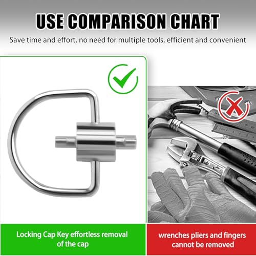 Image of HVAC Refrigerant Locking Cap Key for 410A R22 Refrigerant Locking Caps, Tamper Resistant Multi Key