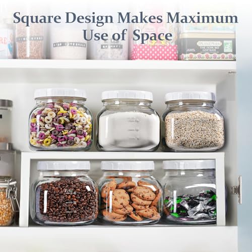 Image of 0.6Gal Airtight Glass Jar with Lid, Wide Mouth Mason Jar for Storage, 2 Pcs