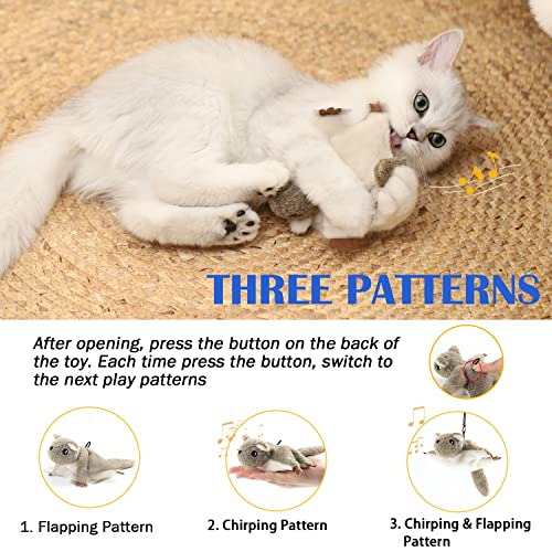 Pawsayes Cat Toys, Interactive Automatic Flapping Mouse Cat Toy For Indoor Cats, Hanging Squeaking Catnip Flying Squirrel Cat Toy Gift, Usb Rechargeable Mice Kitten Toys For Exercise #TOP2