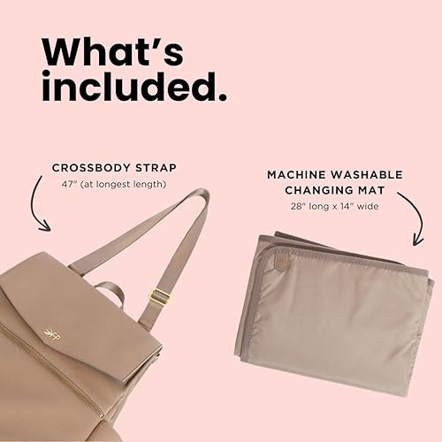 Miniatura 7 de Freshly Picked - Mochila clásica para pañales de bebé, Bolsa de pañales con cuero vegano lavable con cambiador, Bolsas de pañales convertibles,