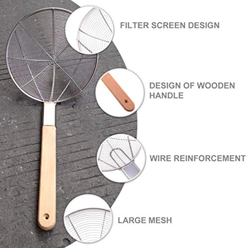 Cabilock Filtro Concha Fio de AÃ§o InoxidÃ¡vel Colher Skimmer Fritar Coador para MacarrÃ£o Bolinho d