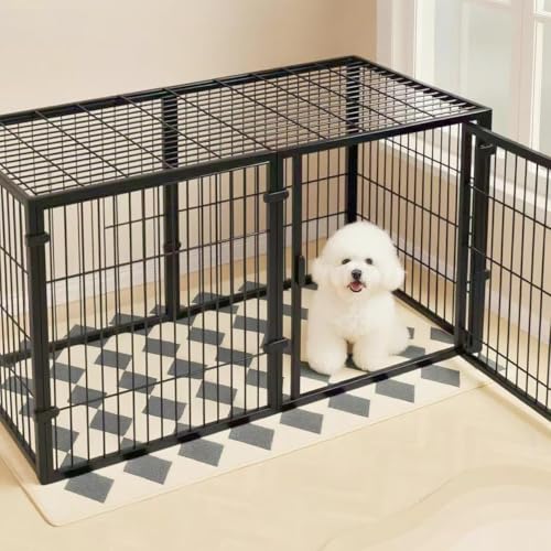 TUIYIDUO �y�b�g�T�[�N�� �� �Q�[�W �y�b�g�t�F���X 120x60x70CM �����ʕt���A2�̃h�A ? �E���h�~ �g���ȒP ���C�A�E�g���R ���� �P�[�W ���p ���^�� ���^�� ��^�� �y�b�g�p�i DIY �����O���p �h�b�O�T�[�N�� ���{��������t