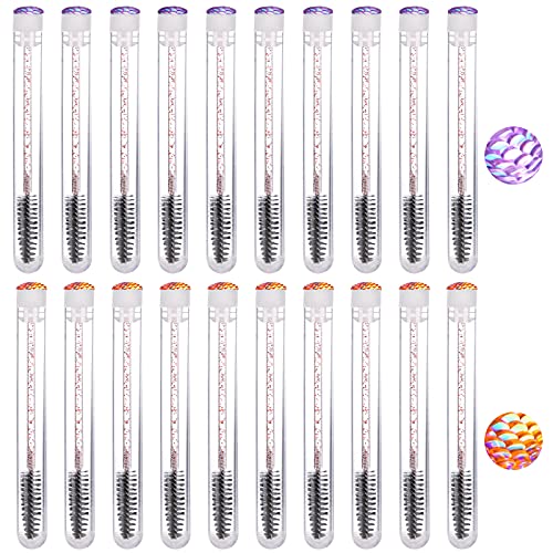Pinceles de Pestañas Juego de Tubos de Rímel Pinceles de Rímel Cepillo de Pestañas Crystal Rod de Tubo de Diamantes de Imitación 20 Piezas