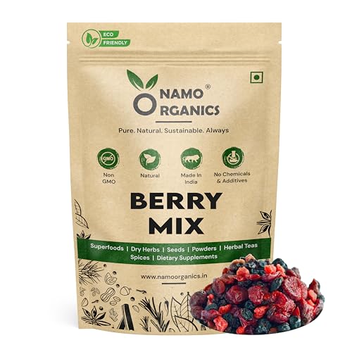 Image of Healthy Berry Mix - 500 Grams - Dried Mixed Berries | 5+ Berry Organic Dry Fruits like Cranberries, Black currant, Strawberries, Goji Berries (500 grams)