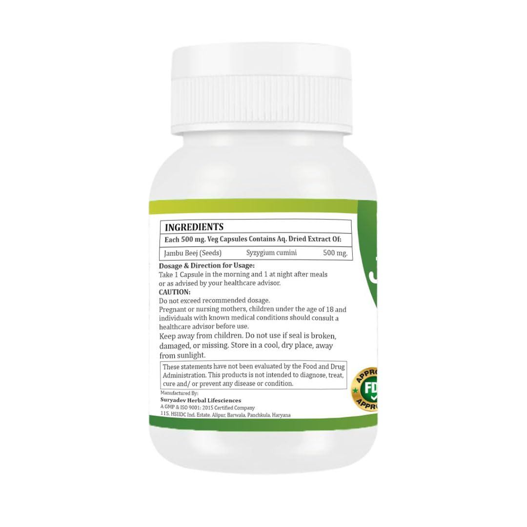 MORSAN HEALTHCARE | Jambu Beej Capsules 500mg – 60 Count | 4 Pack | Vegetarian | Plant-Based | Herbal Supplement | No Artificial Additives | Gluten-Free | Organic | 2