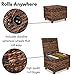 BIRDROCK HOME Seagrass Rolling File Cabinet - Storage Organizer Box with Lid - Home Office Decor - Decorative Organize - Letter Legal Hanging Filing Container - Strong Durable Toy Pillow - Espresso