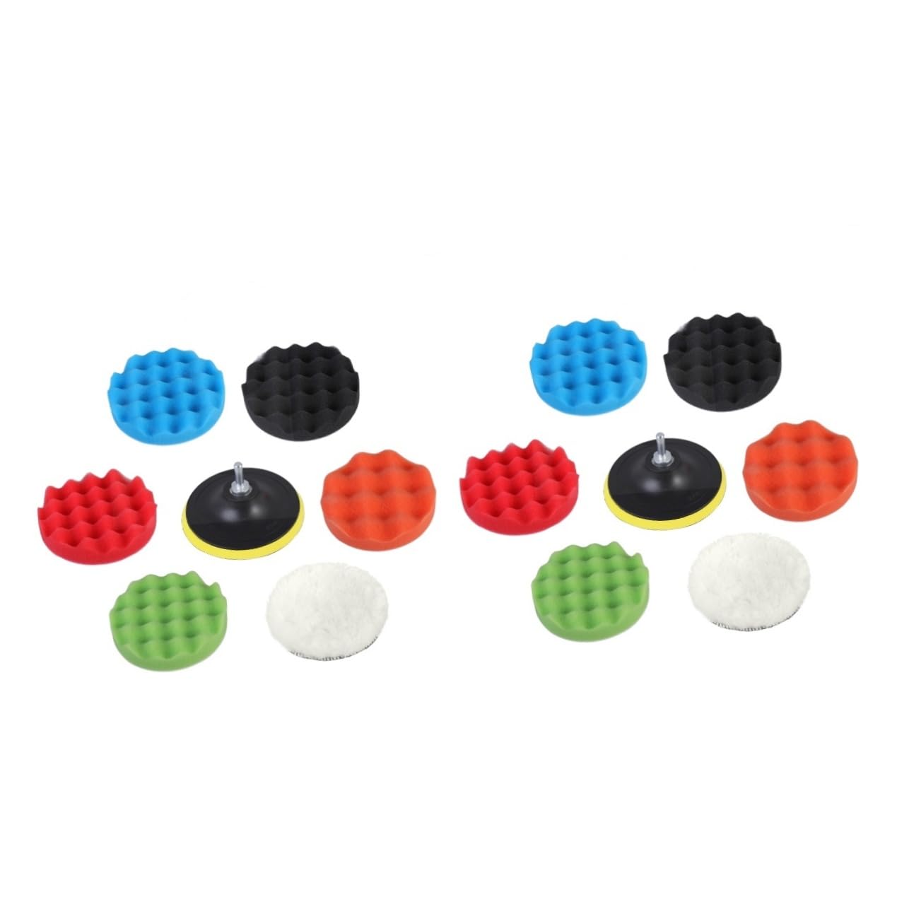 SUPVOX 14piezas Almohadillas De Pulido De Esponja Autoadhesivas Para Coche Kit De Pulido y Encerado Adaptador Para Taladro y Acabado De Detalles