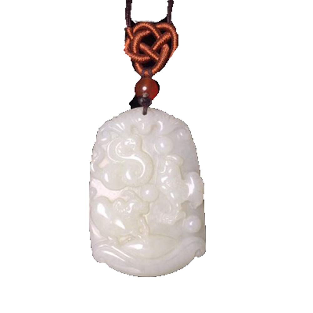 Pendentif en Jade Hetian des Douze Signes du Zodiaque pour collier