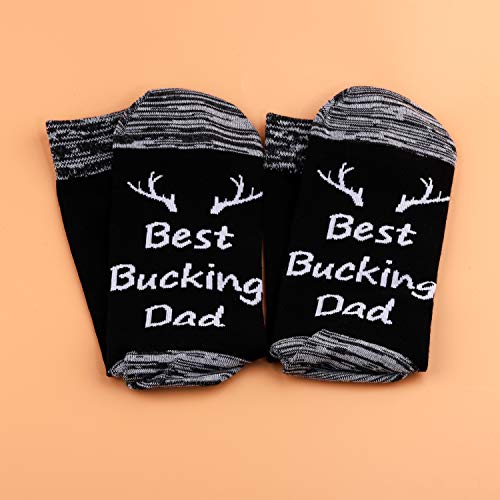 LEVLO Dad Sock Gift Hunting Season Gifts Best Bucking Dad/Grandpa Socks for Husband Father Papa Socks Deer Gift4