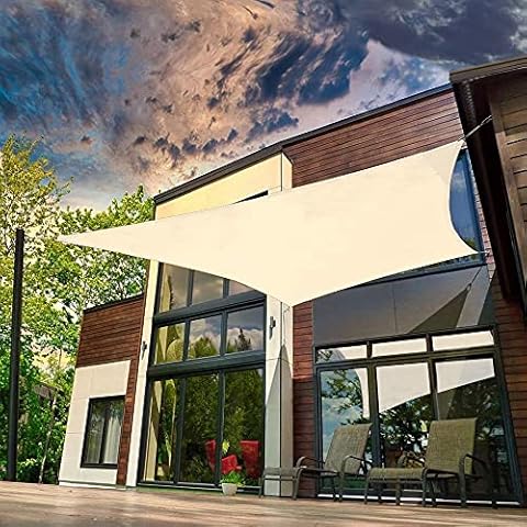 KOOL KOI SHADE Square 16' x 16' Beige Sun Shade Sail Patio Garden Outdoor Cover Breathable UV Proctection - Custom Cover