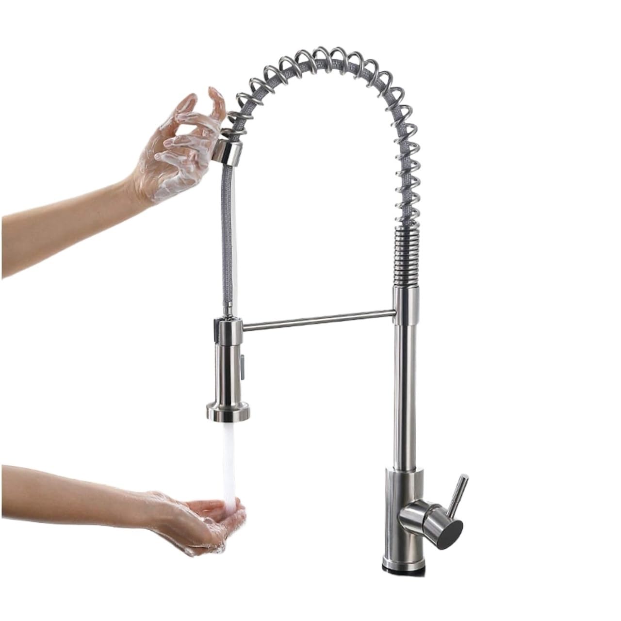 Robinet de cuisine tactile au design commercial en acier inoxydable pour évier moderne