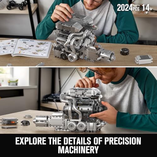 Mould King 10201 W16 Engine Model Kit - Build Your Own Cars 4-Speed Transmission Engine that Works - DIY STEM Project for Teens, Hobby Building Blocks Kit for Adults, 2024 PCS by Mould King - Image 5