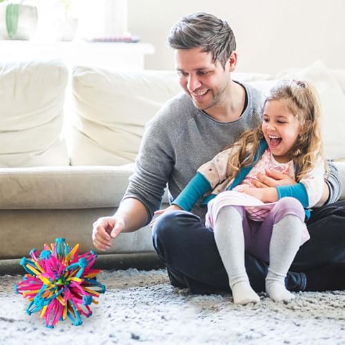 28.45 Cm Erweiterbares Ball Spielzeug Mit Licht - Expandable Hand Fangen Atmen Blume Sensorik Hoberman Sphere Spielzeug in Blauer Farbe