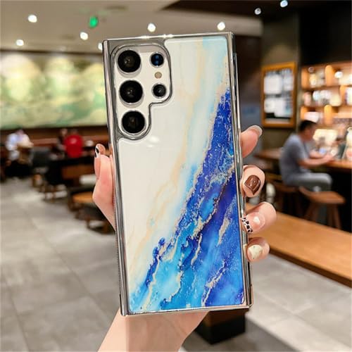 Coque de téléphone carrée marbre pour Samsung S22 et S23 au bureau comme en soirée