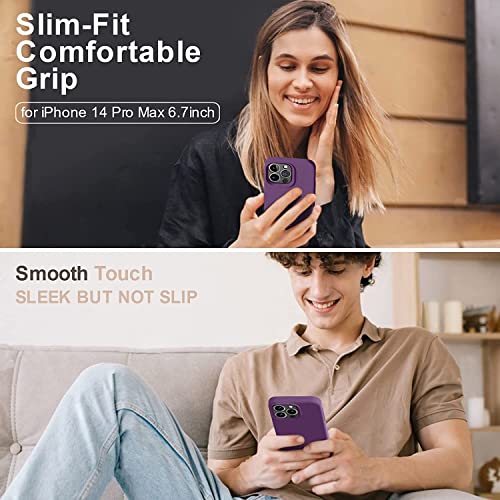 Image of MIDOS Back Cover Compatible with iPhone 14 Pro Max Case Liquid Silicone Full Protection Shock Proof Back Cover for iPhone 14 Pro Max (2022) 6.7 inch (Deep Purple)