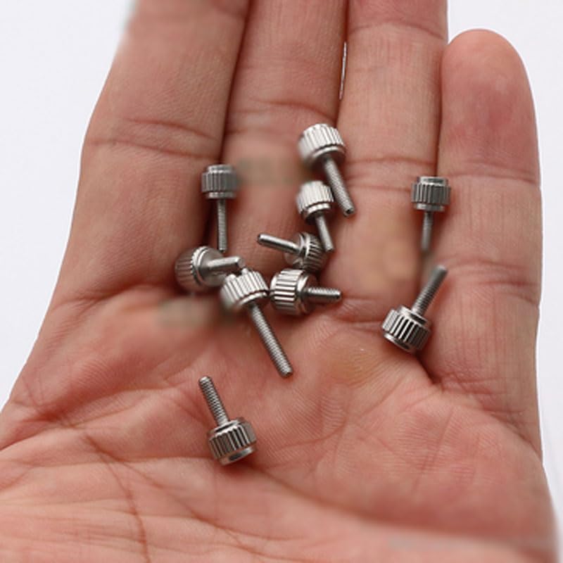 Generic M2 M2.5 Thumb Screw Knurled Cylindrical head Bolts Adjust Straight Grain Screws 10PCS - (Dimensions: M2x6mm)