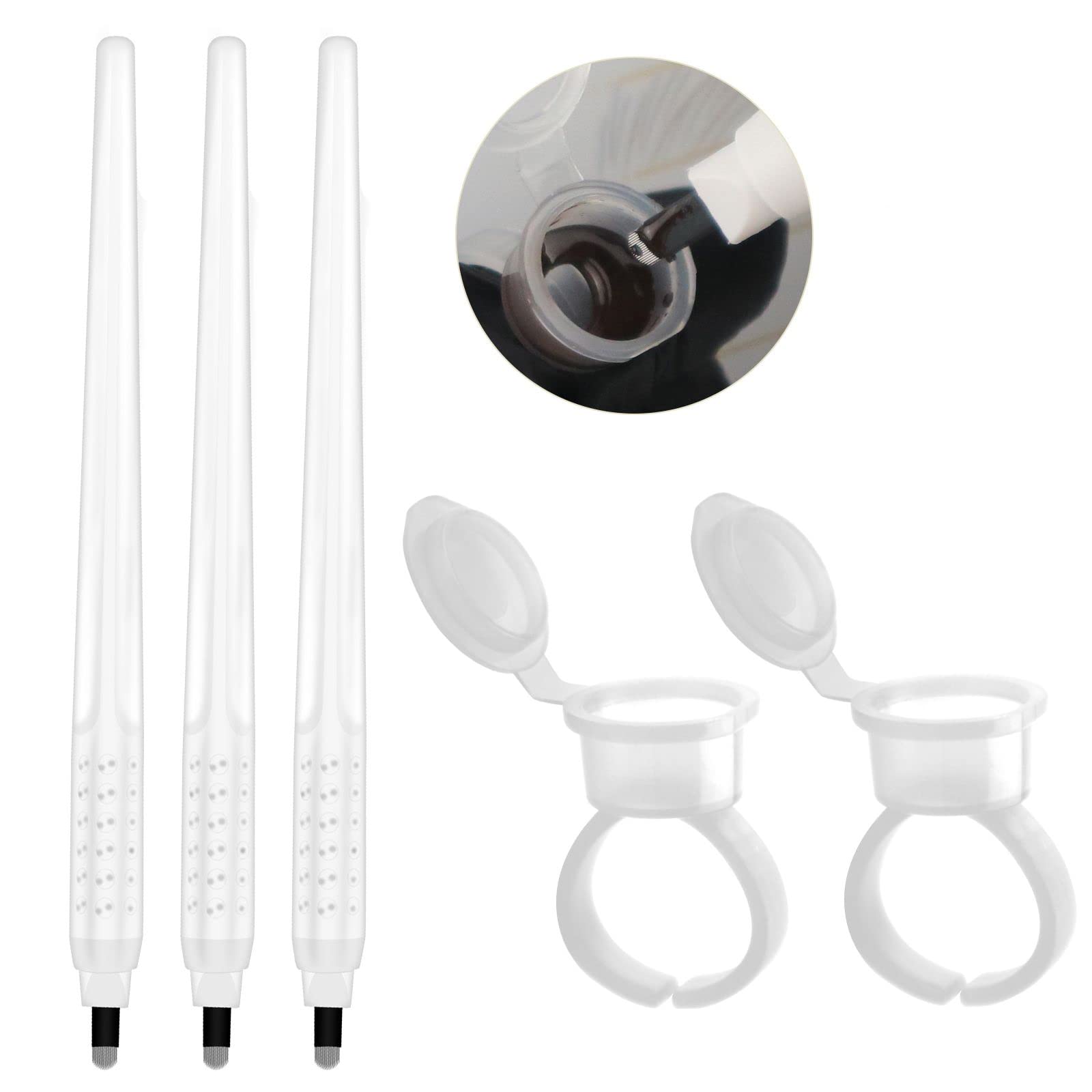 10 Tebori Desechable Microblading 18u 0.18 mm Las Agujas Clásicas se Suministran con un Anillo (U18-0.18mm)