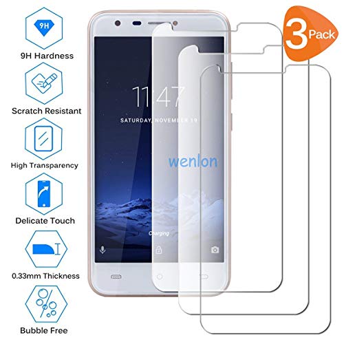 Wenlon [3 Unidades Adecuado para Cubot Hafury Mix (2017), Pantalla HD de Cristal Templado 9H de dureza, película Protectora de Vidrio Templado, protección contra rayones