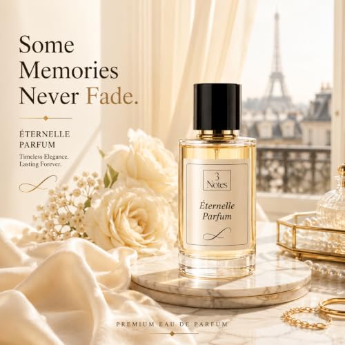 Image of 3Notes Eternelle Parfum for Women | Elegant Floral Woody Eau de Parfum | Long Lasting Luxury Perfume with Rose, Jasmine & Vanilla | Gift Fragrance 50ml