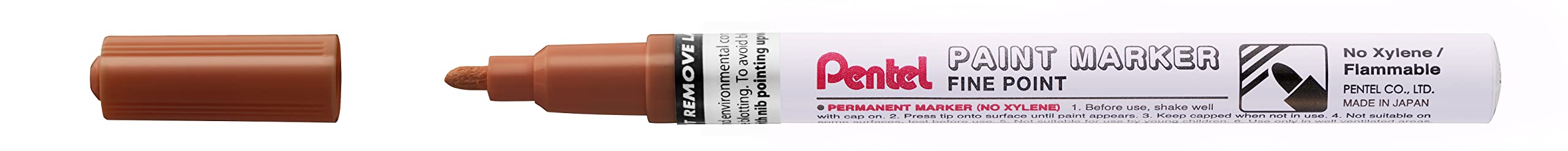 Pentel MSP10 Paint Marker, Permanent Paint Marker, Fine Point, 2.9mm, Brown, 6 Count
