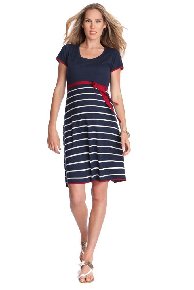 Buy Seraphine Hillary Knitted Nautical Maternity Dress Navy Blue 6 Online at desertcartUAE