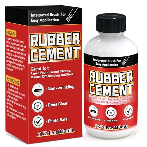 Rubber Cement, 110ml Multifunctional Adhesive, No Wrinkling, Ideal for Paper, Fabric, Wood, Photos, DIY Crafts, and More