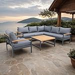 OUTLIV. Ecklounge Sina Aluminium & Akazie Anthrazit