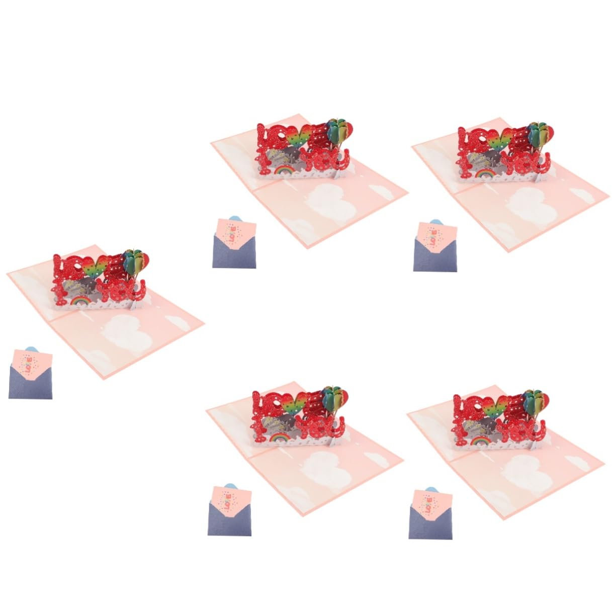 MAGICLULU 5 Sets Segen 3d Jahrestag Grußkarten Einzigartiges ich Liebe Dich Design Für Anlass