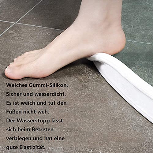 Flexible Silikon-Wassersperre 200cm - Für Dusche Und Bad, Grau, 5cm Hoch