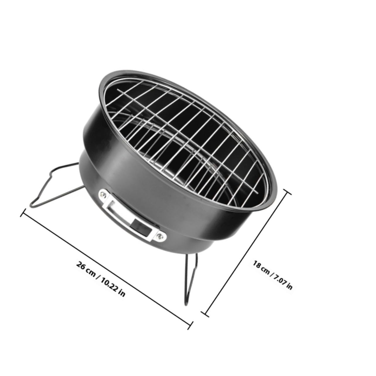 Parrilla de Barbacoa Portátil Desmontable de Acero Inoxidable Negra | Picnic y Senderismo, Diseño Ligero y Fácil de Guardar, Acabado de Fabricación Fina