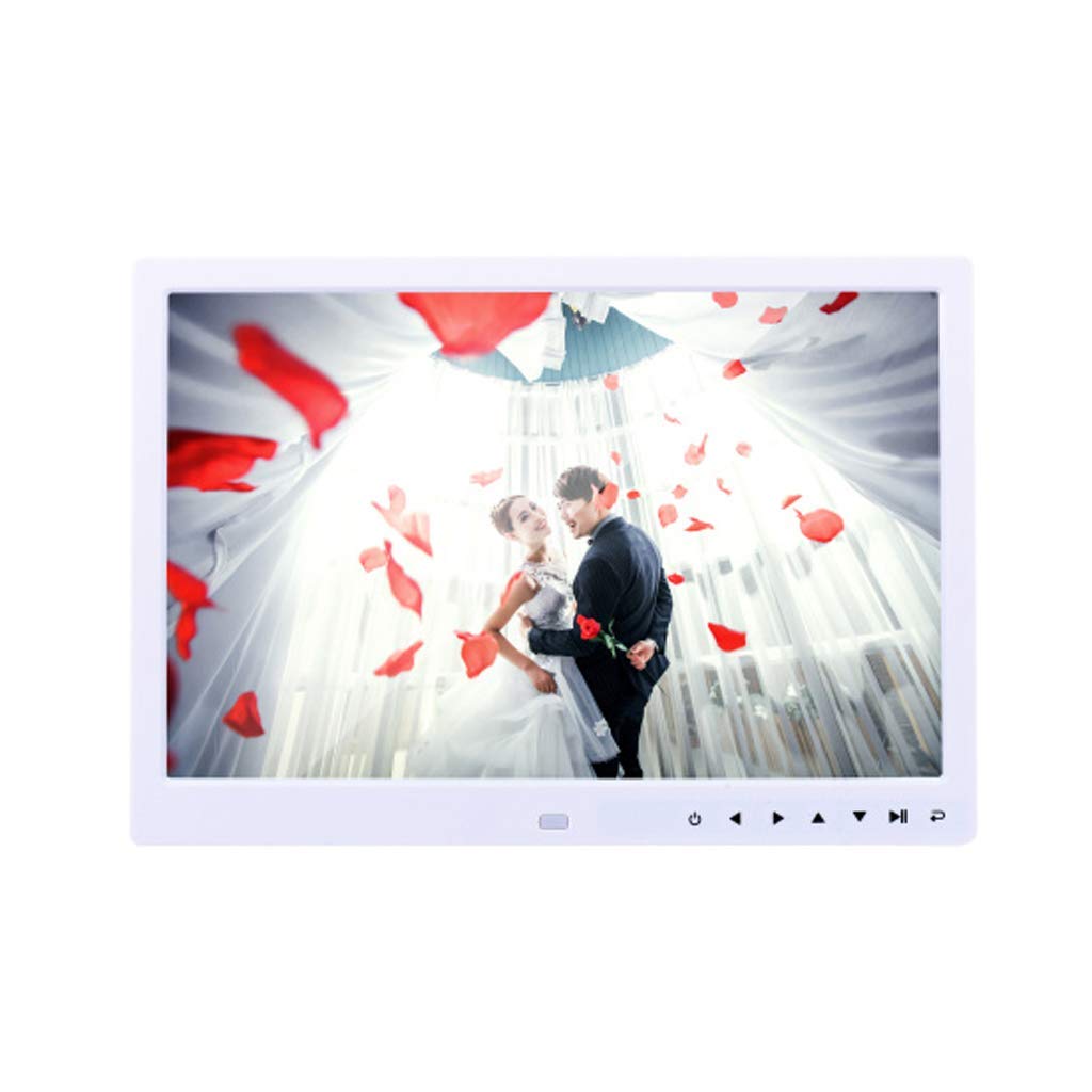 MYUYEE 12-Inch High-Definition Led Display Digital Photo Frame - Electronic Photo Album And Video Player, White (White-12 Inches)