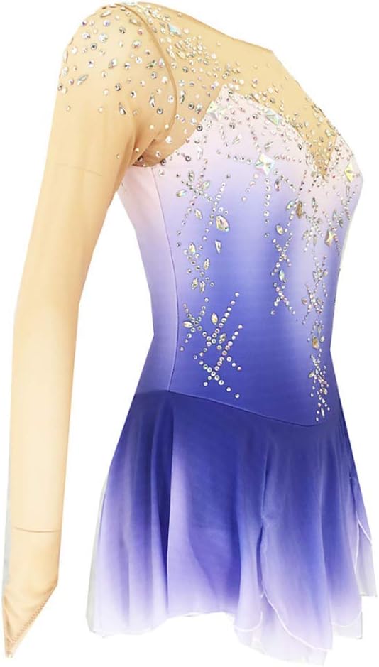 Girls' Figure Skating Dress Gradient Ice Skating Dresses Ice Skating Performance Dancewear Gymnastics Leotard