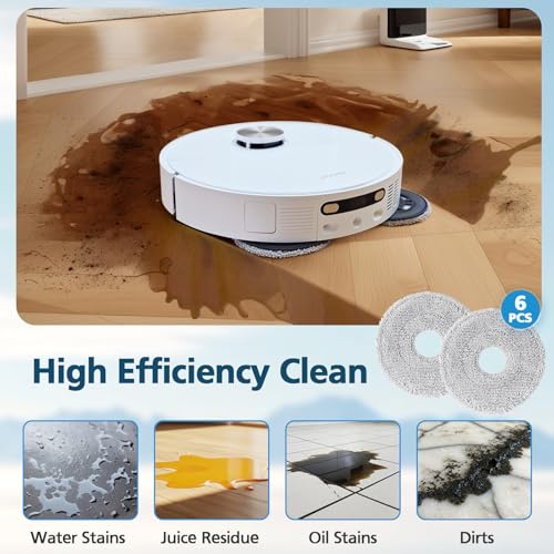 Image of HASTHIP 6Pcs Mop Pads for Dreame L40 Ultra /X40 Ultra /X50 Ultra /L50 Ultra /L10S Ultra / L10s Pro Ultra Heat, Replacement Parts Compatible with Dreame L10S Ultra Gen2 /L40S Ultra /X30 Ultra /L10 Ultra