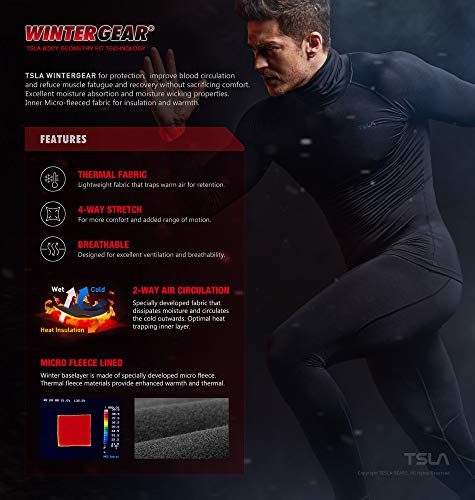 image for TSLA Men's Thermal Long Sleeve Compression Shirts, Mock/Turtleneck Win