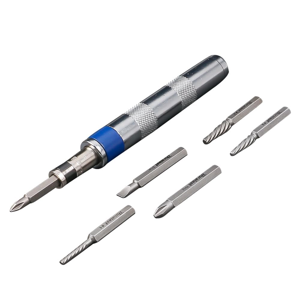 Azonee 6 in1 Screwdriver Set,1/4-inch Impact Drive Rusted Stuck Broken Fasteners Remover with Complete Specifications For Pc Eyeglasses Phone Switch Watch Electronics, Camera Laptop