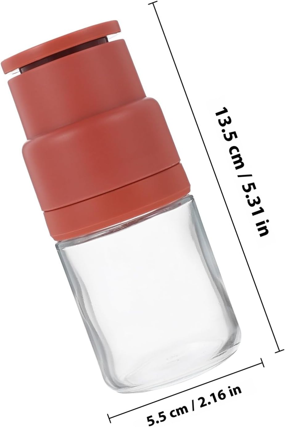 Xmas Red Glass Pepper Mill Adjustable Mechanism Grinder image 2