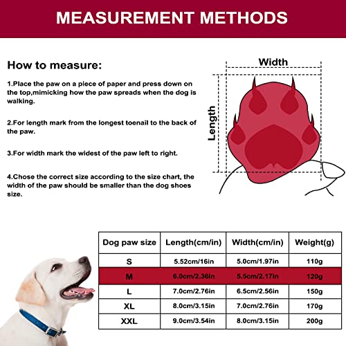 NeuWee Dog Boots, Non-Slip Dog Paw Protectors (Red, M) - Image 2