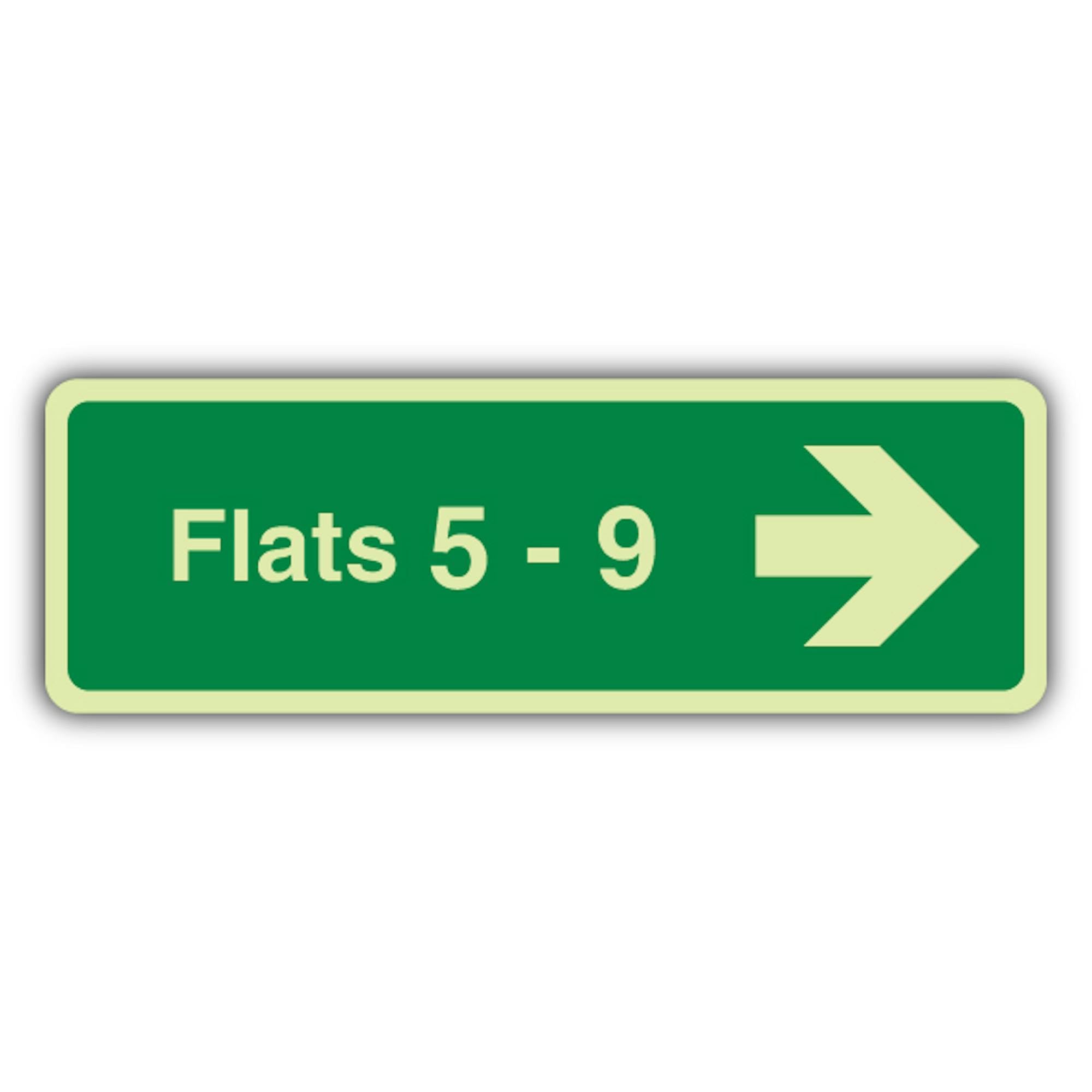 V Safety Flats 5-9 - Cartello con freccia destra, 750 x 250 mm, rigido