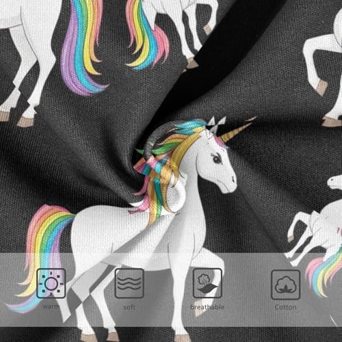 Underwear Girls, Cute White Unicorns Black Toddler Briefs, Cotton Girls Underwear, 2T–8 Years3